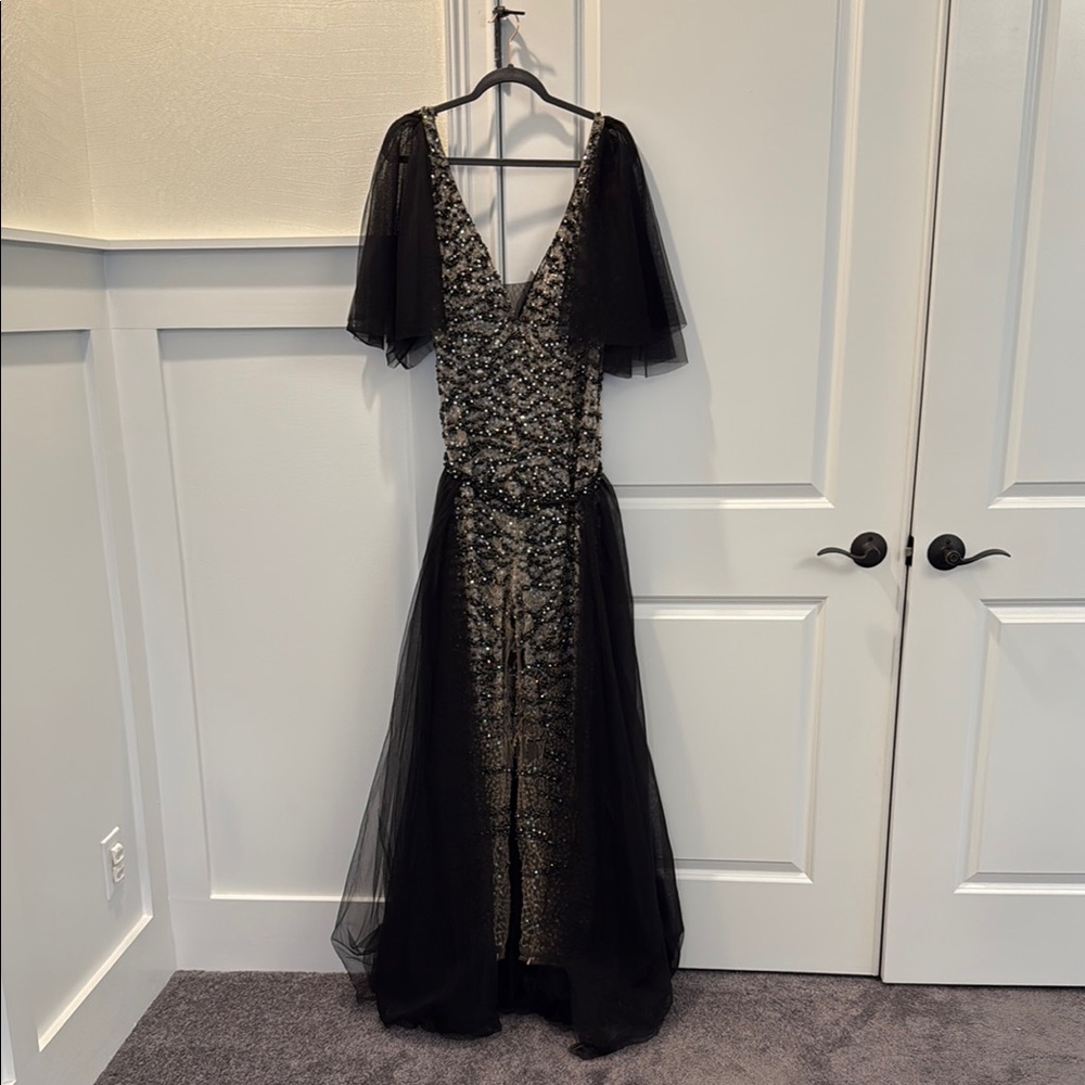 Jovani 60010 Embellished Bridal Jumpsuit Custom Black